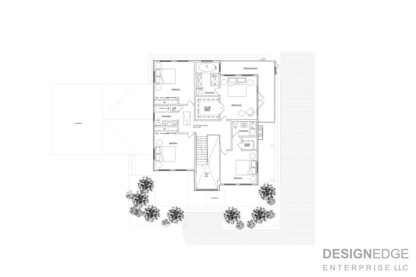 Modern House Design Second Floor Blueprint