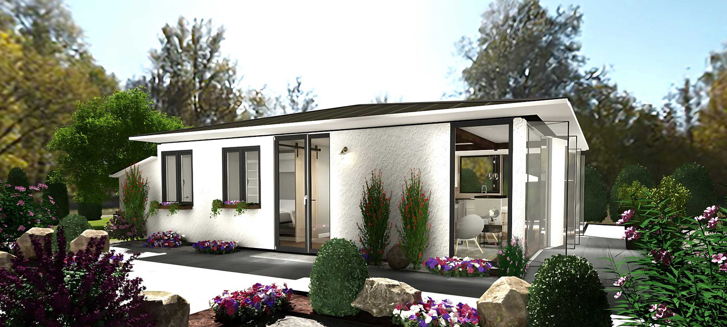 Modern small home plan Front View